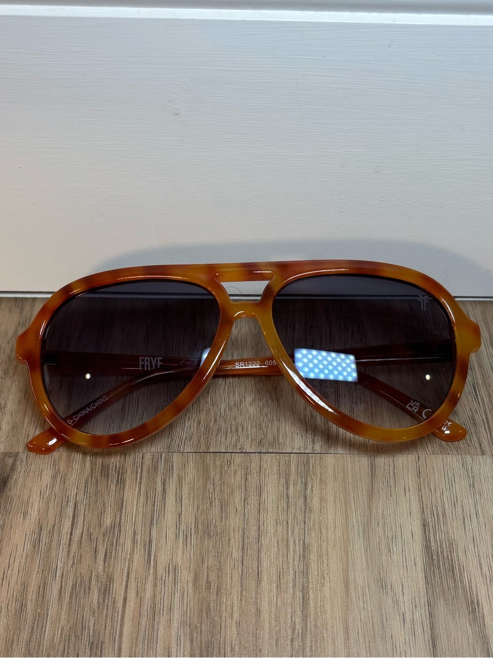 Frye Tortoise Aviator Sunglasses with Brown Lenses